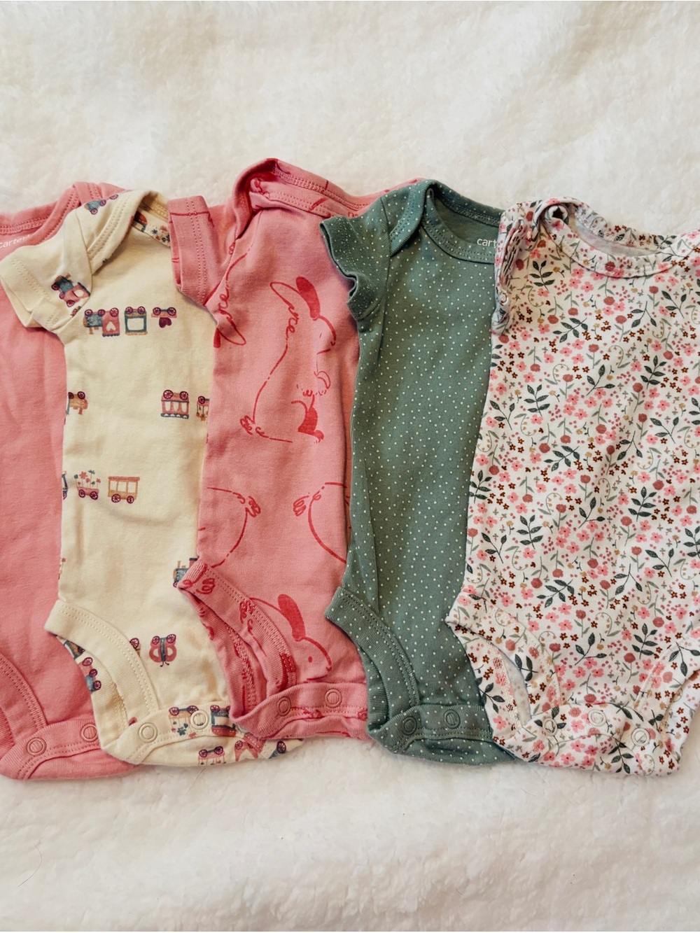 Carter's Baby One-Piece Bodysuits - Pink, Cream, Green, Floral